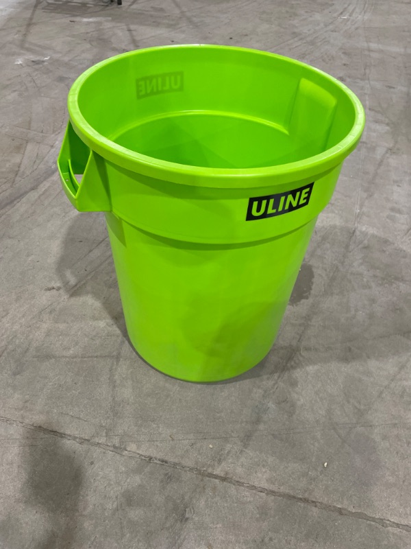 Photo 2 of Uline Trash Can - 32 Gallon, Lime Green
