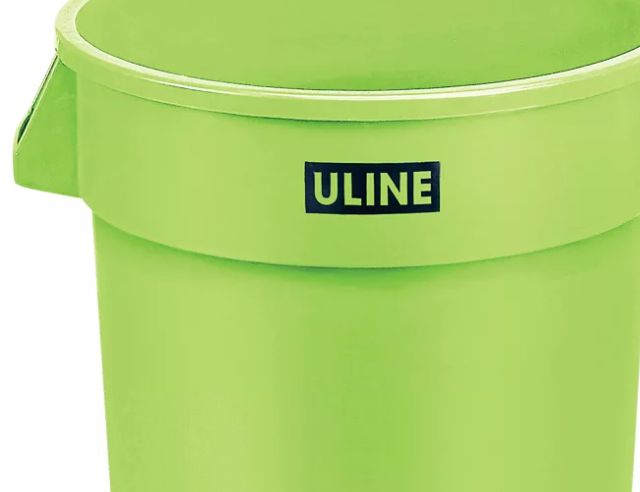 Photo 1 of Uline Trash Can - 32 Gallon, Lime Green
