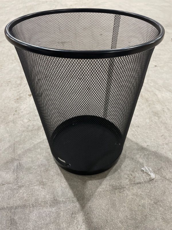 Photo 2 of Rolodex Mesh Round Wastebasket, 4.5 gal, Mesh, Black