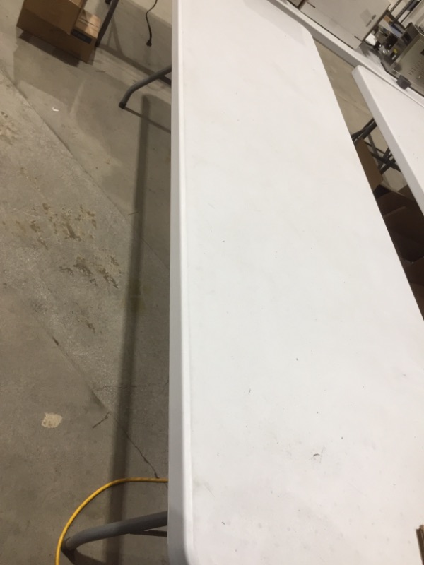 Photo 2 of 8-FOOT HEIGHT WHITE PLASTIC TABLE 