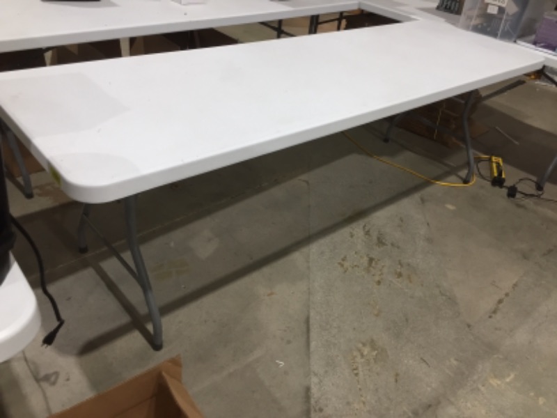 Photo 1 of 8-FOOT HEIGHT WHITE PLASTIC TABLE 