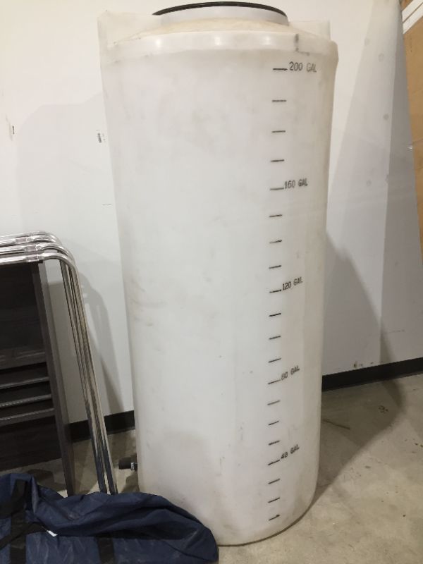 Photo 1 of 200 GALLON WHITE VERTICAL STORAGE TANK
