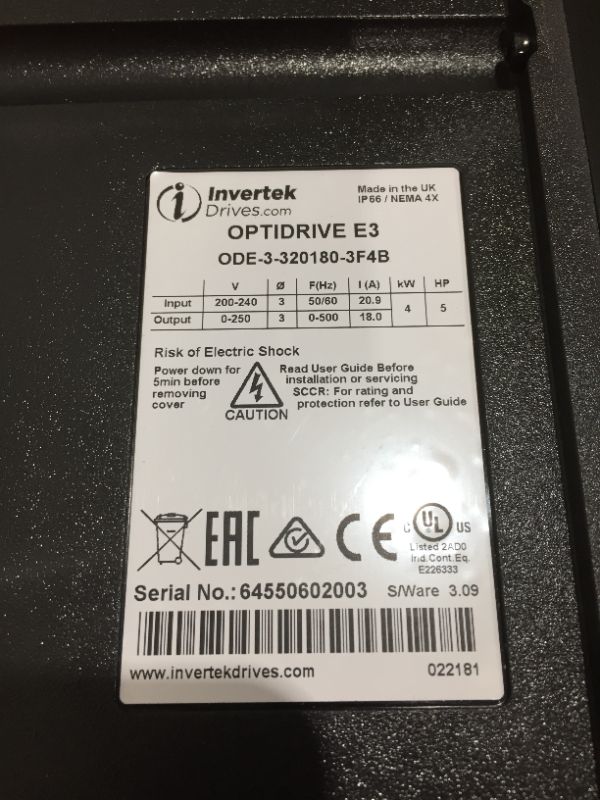 Photo 4 of Invertek
- 
ODE-3-320180-3F4B
no cords included