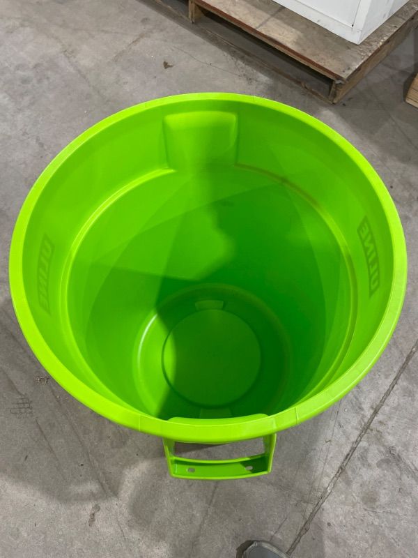 Photo 2 of Uline Trash Can - 32 Gallon, Lime Green
