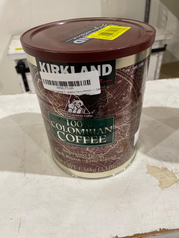 Photo 2 of Kirkland Signature 100% Colombian Coffee, Supremo Bean Dark Roast-Fine Grind 3 Pound (Pack of 1)