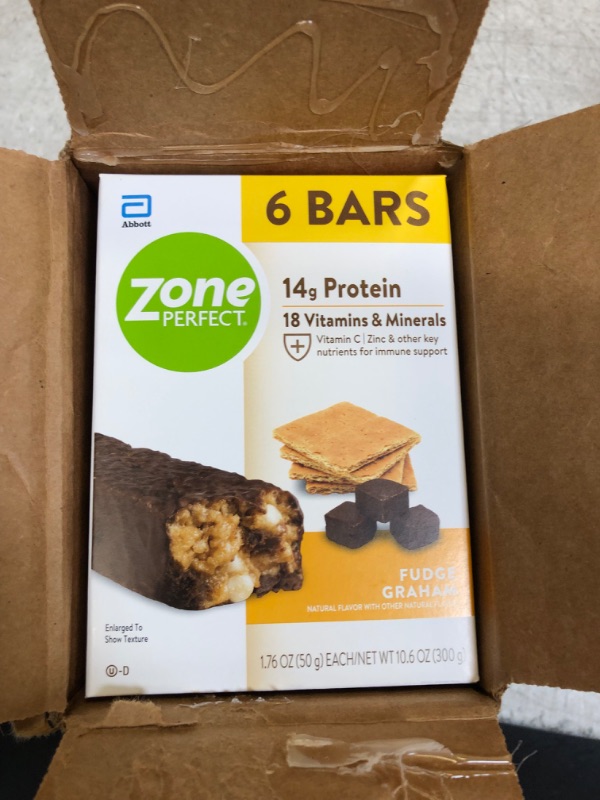 Photo 2 of ZonePerfect Protein Bars, 14g Protein, 18 Vitamins & Minerals, Nutritious Snack Bar, Fudge Graham, 18 Bars (BB 01JUL23)