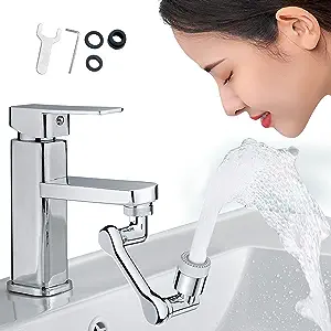 Photo 1 of 1080 Degree Swivel Faucet Extender, Universal Splash Filter Faucet Aerator, 1080 Swivel Faucet Aerator, Faucet Extender for Toddlers, Big Angle Rotating Faucet Extender for Bathroom Kitchen Sink
