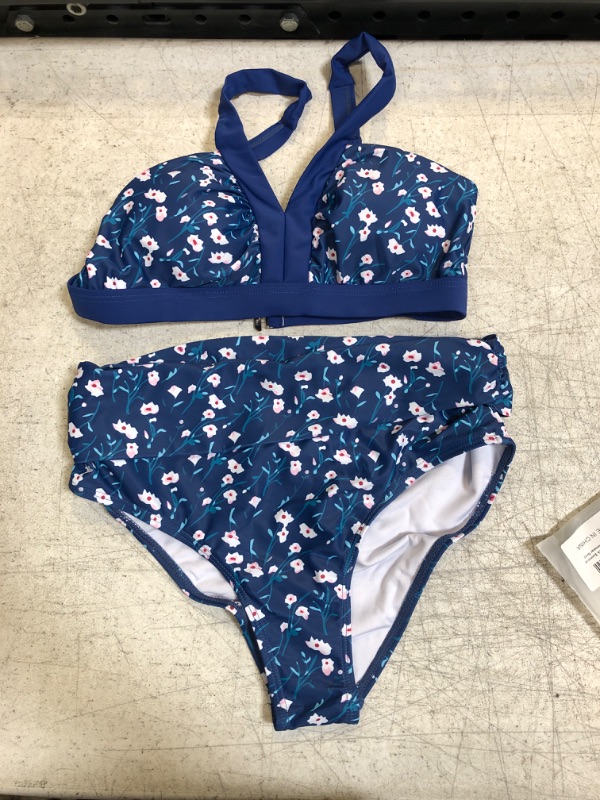 Photo 1 of Blue Floral Bikini Set XS