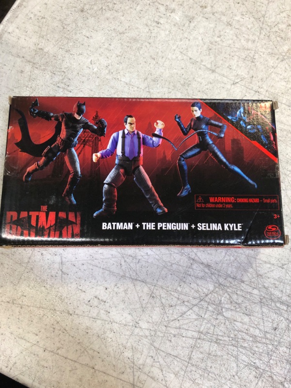 Photo 2 of DC Comics, Batman 3-Pack with Exclusive 4” Batman, Selina Kyle, The Penguin Action Figures, 3 Accessories, Batman Movie Kids Toys (Amazon Exclusive) Figures 3-pack