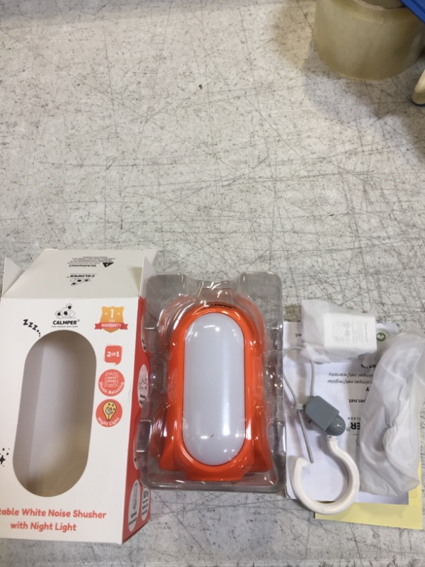 Photo 2 of Calmper Portable Sound Machine for Baby Sleeping with nightlight – 80H Continuous Shushing White Noises - 3 Auto-Off Timers - Sound Sensor Auto-On - Night Light for Kids -Newborn Essentials (Orange)