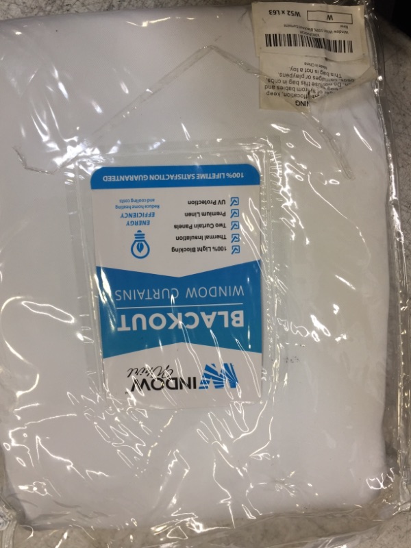 Photo 1 of 100% Blackout Window Curtains: Room Darkening Thermal Window Treatment with Light Blocking Black Liner for Bedroom, Nursery and Day Sleep - 2 Pack of Drapes, Brilliant White (63” Drop x 52” Wide Each) Brilliant White W52 x L63