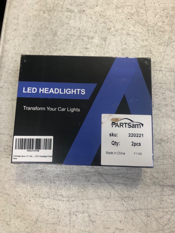 Photo 2 of Partsam H7 LED Headlight Bulb, 25000LM 120W 6500K Cool White High Beam/Low Beam/Fog Lights for Car Halogen Upgrade Replacement, 50000+ Hour Lifespan, IP68 Waterproof (Pack of 2)
