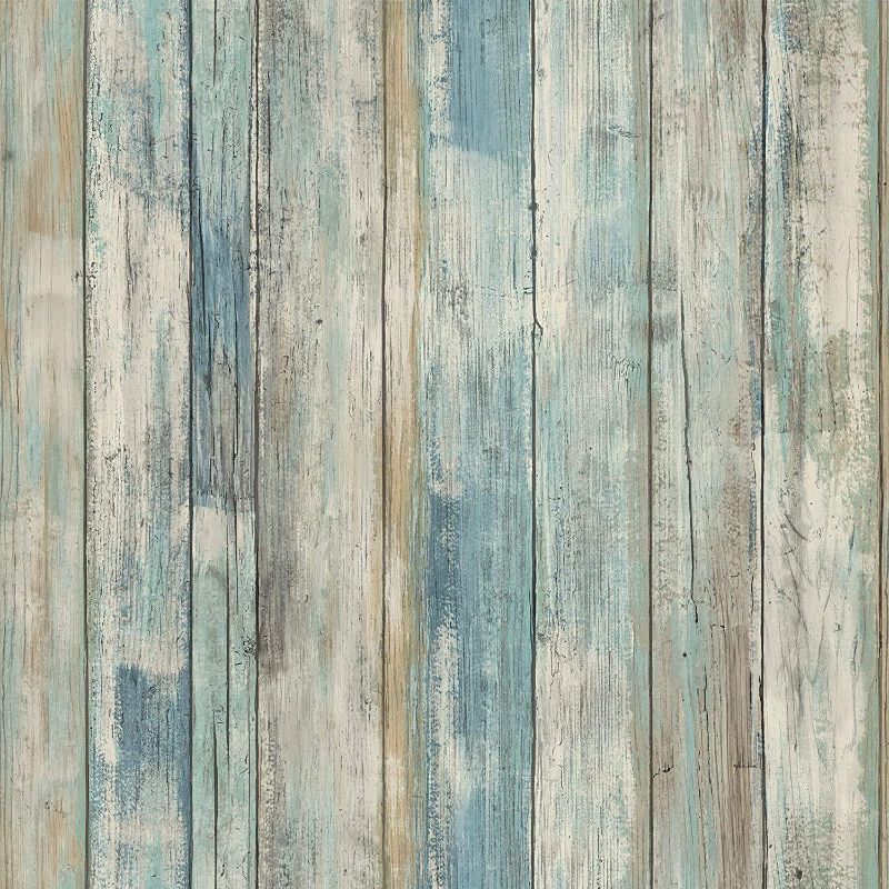 Photo 1 of 17.71" X 118.8" Removable Wood Wallpaper Self-Adhesive Peel and Stick Countertop Distressed Wooded Wall Paper Decorative and Transform Vinyl Film Decal Roll 17.71”×118.8”