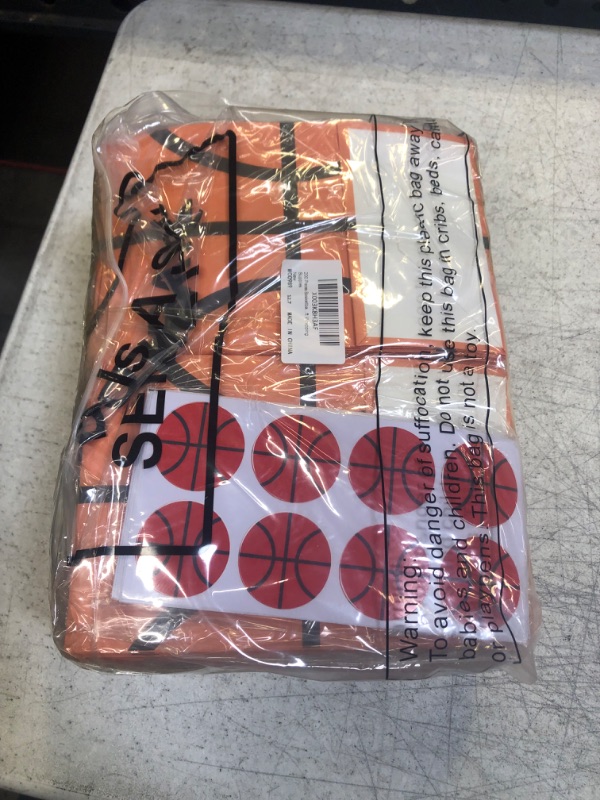 Photo 2 of 200 Pieces Basketball Party Favor Bags Basketball Gift Bags with Stickers Basketball Birthday Party Supplies Basketball Goody Treat Snacks Candy Bags for Kids Boys