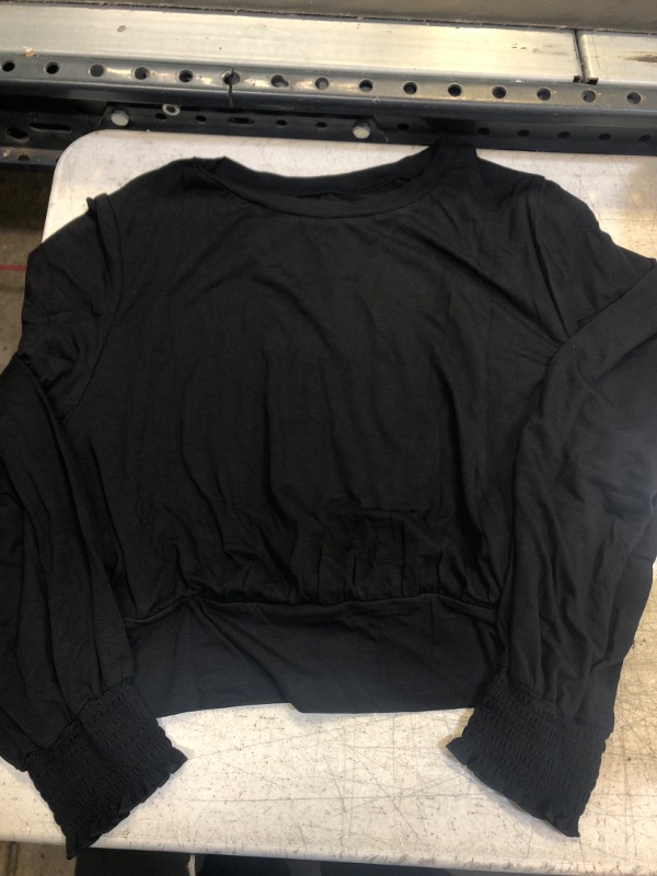 Photo 1 of Black Long Sleeve Crop Top XXL