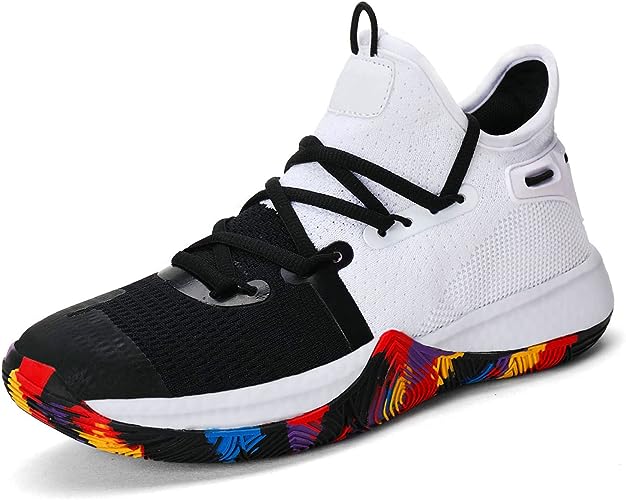 Photo 1 of ASHION Kids Basketball Shoes Youth Mid-Top Sneakers Non-Slip Sport Trainer Shoes for Boys Girls 7 Big Kid 
