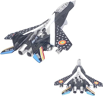 Photo 1 of Ailejia Army Air Force Fighter Jet Toy Military Aircraft Toy Fighter Jet Military Plane Mode Planes Attack Airplane Toy with Pull Back Stealth Bombers and Fighter Planes (Black)
