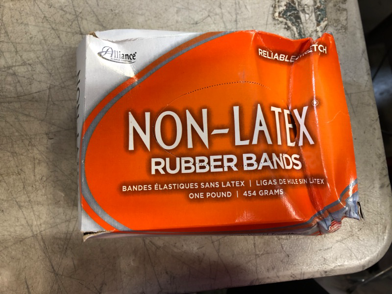 Photo 2 of Alliance Latex-Free Orange Rubber Bands, Size 64, 3-1/2 x 1/4, 440 Bands/1-1/4lb Box