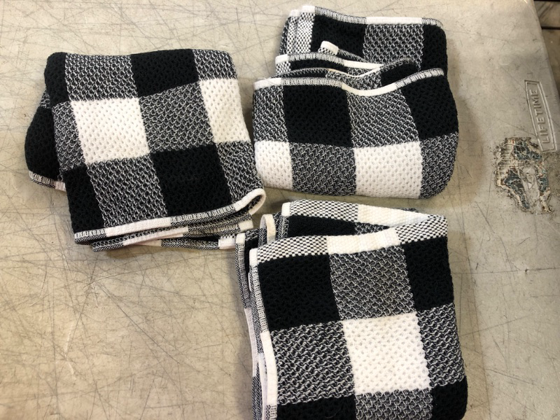 Photo 1 of 3 PCS DISHRAGS - BLACK AND WHITE 