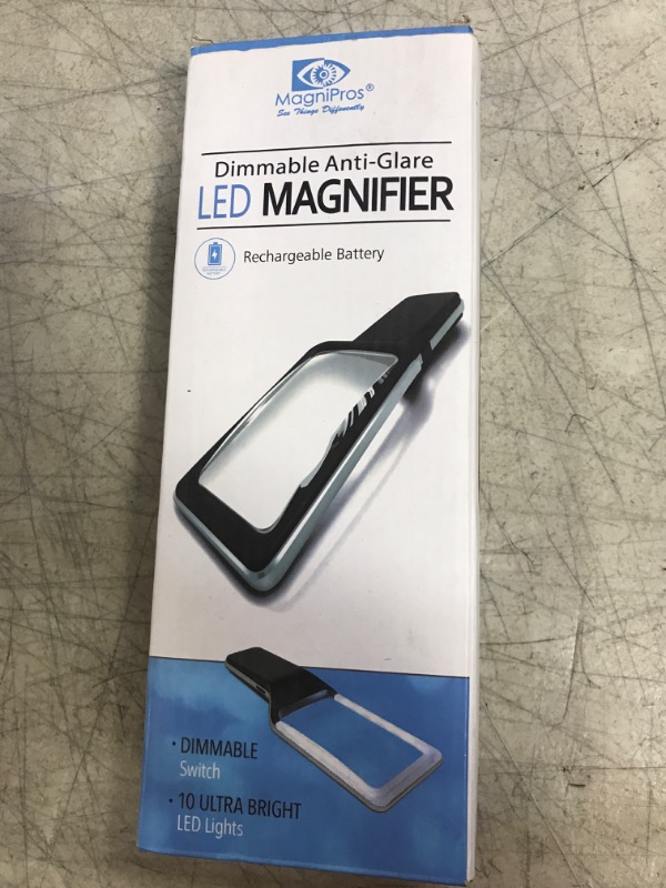 Photo 2 of [Rechargeable] 4X Magnifying Glass with [10 Anti-Glare & Fully Dimmable LEDs]-Evenly Lit Viewing Area-The Brightest & Best Reading Magnifier for Small Prints, Low Vision Seniors, Macular Degeneration Handheld