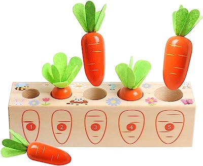 Photo 1 of Amyhill 20 Pcs Easter Montessori Toys Carrot Harvest Game Early Educational Wooden Toys Learning Sorting and Counting Puzzle Explorer Game Play Kit Carrot for Boys and Girls Over 6 Year Old https://a.co/d/1x4gi7a