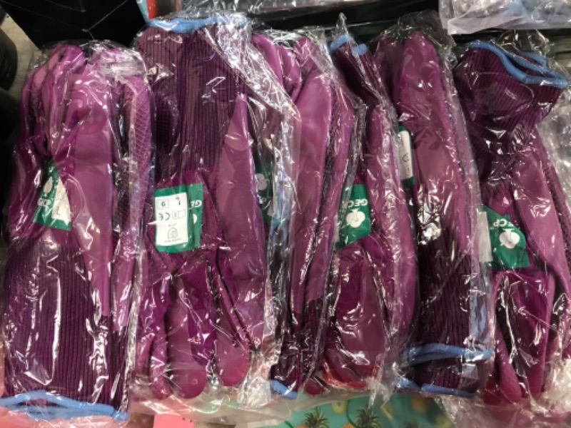 Photo 1 of GECP Womens Work Gloves - Purple - 6 pack - Sz Large