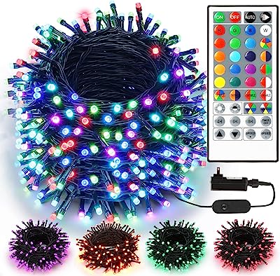Photo 1 of 164FT 500 LED Christmas String Lights Outdoor Main Powered 11 Modes Waterproof - Remote Control Plug In Tree Lights Color Changing Christmas Lights with Green Wire, Remote, Dimmable, Timer for Garden https://a.co/d/0fTKGHP