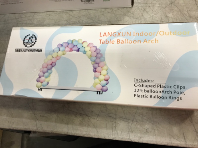 Photo 1 of LANGXUN 12ft Table Balloon Arch Kit For Birthday Decorations, Party ,Wedding and Graduation Decorations, Christmas Decorations Baby Shower Bachelor Party Supplies Black