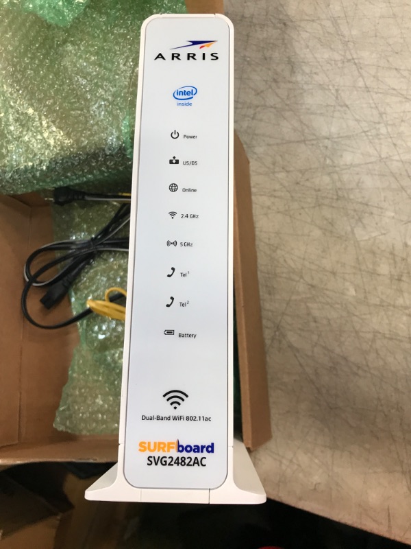 Photo 2 of ARRIS Surfboard (24x8) DOCSIS 3.0 Cable Modem Plus AC1750 Dual Band Wi-Fi Router and Xfinity Telephone, 1 Gbps Max Speed, Certified for Comcast Xfinity Only (SVG2482AC) (Renewed) Max Download Speed: 1 Gbps 24X8 Cable Modem / Telephone / AC1750 Router