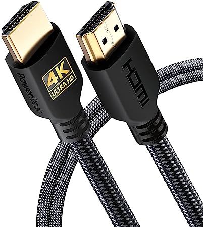 Photo 1 of PowerBear 4K HDMI Cable 6 ft | High Speed, Braided Nylon & Gold Connectors, 4K @ 60Hz, Ultra HD, 2K, 1080P, ARC & CL3 Rated | for Laptop, Monitor, PS5, PS4, Xbox One, Fire TV, Apple TV & More
