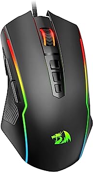 Photo 1 of Redragon Wired Gaming Mouse with RGB Backlit, 8000 DPI Adjustable, Gaming Mice with 9 Programmable Macro Buttons & Fire Button, PC Gaming Mouse for Windows/Mac, Black
