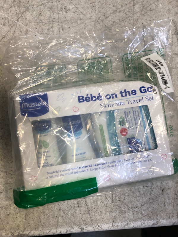 Photo 2 of Mustela Bebe On-The-Go Travel Set - Baby Skin Care & Bath Time Gift Set - Natural & Plant-Based - 3 Items Set - Packaging may vary