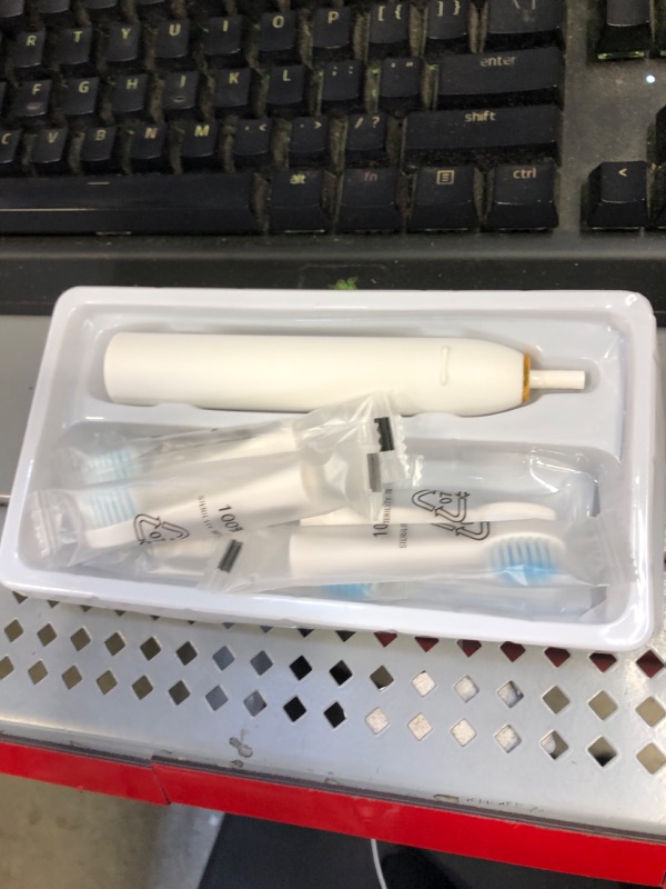 Photo 1 of HAXAYOLO Rechargeable Electric Toothbrush for Adults and Kids, Waterproof Whitening Electric Tooth Brushes with 8 Brush Heads , Whitening Toothbrush with Smart Timer and 6 Cleaning Modes?White?