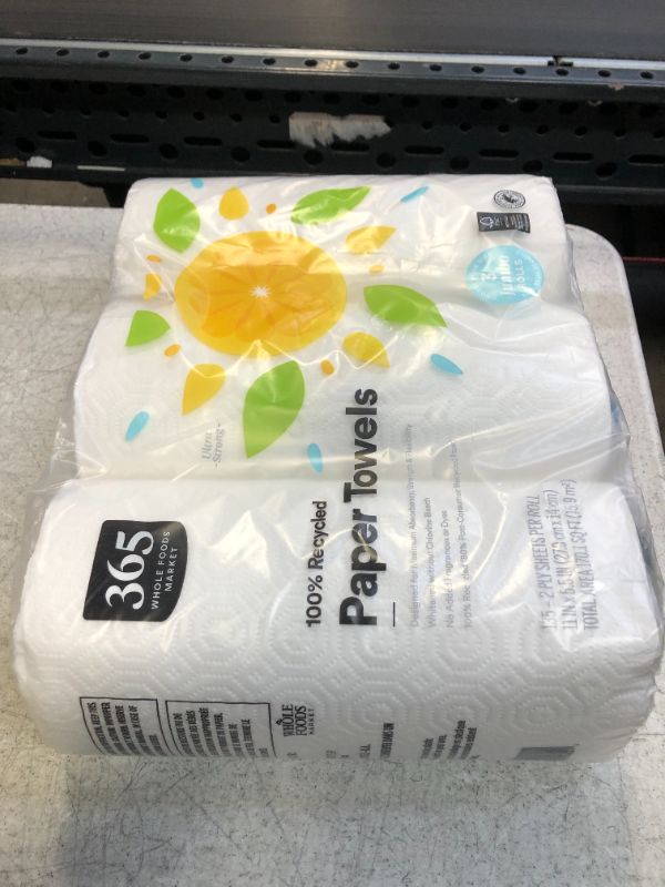 Photo 2 of 365 by Whole Foods Market, Paper Towels 135 Sheet Jumbo Rolls 3 Count, 135 Count White 3 Count (Pack of 1)