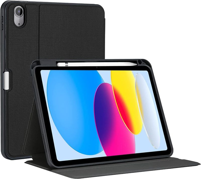 Photo 1 of ProCase for 2022 iPad 10th Generation Case with Pencil Holder, Slim Stand Protective Folio Book Cover for iPad 10.9 inch 2022 A2696 A2757 A2777 -Black