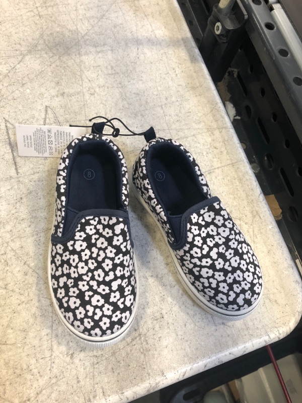 Photo 2 of K KomForme Toddler Sneakers for Girls Boys Slip On Canvas Walking Shoes 8 Toddler Black-flower