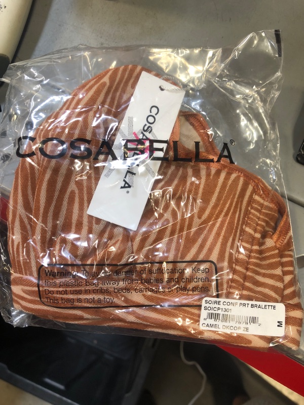 Photo 2 of Cosabella Women's Soire Confidence Printed Bralette Medium Soire Confidence Printed Bralette Camel Dark Copper Zebra/Dark Copper