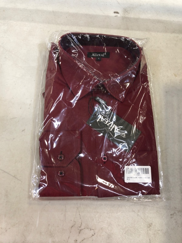 Photo 1 of alizeal maroon mens business shirt size large 