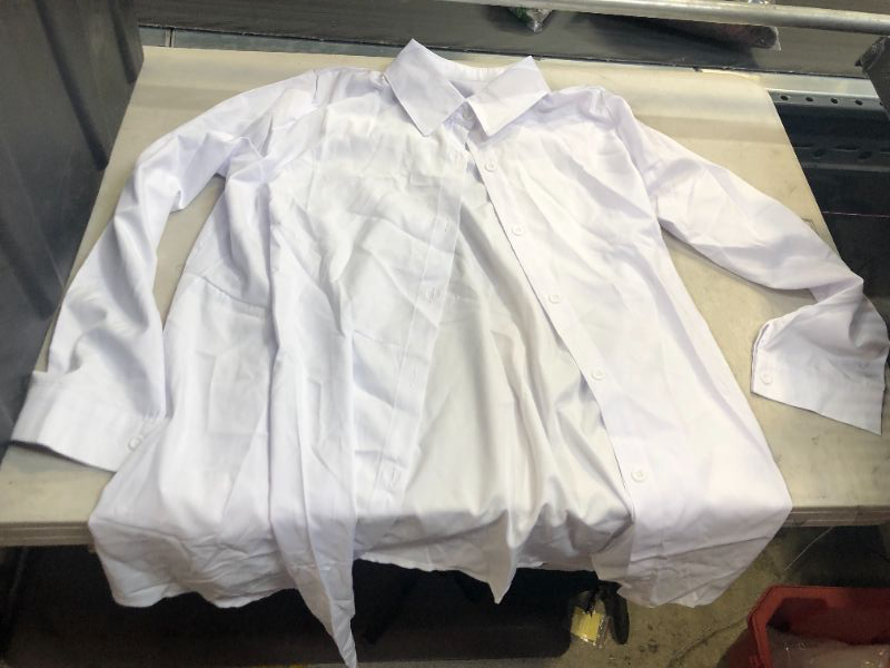 Photo 1 of Button-Up Collared Shirt with Middle Straps White - Unknown Size 