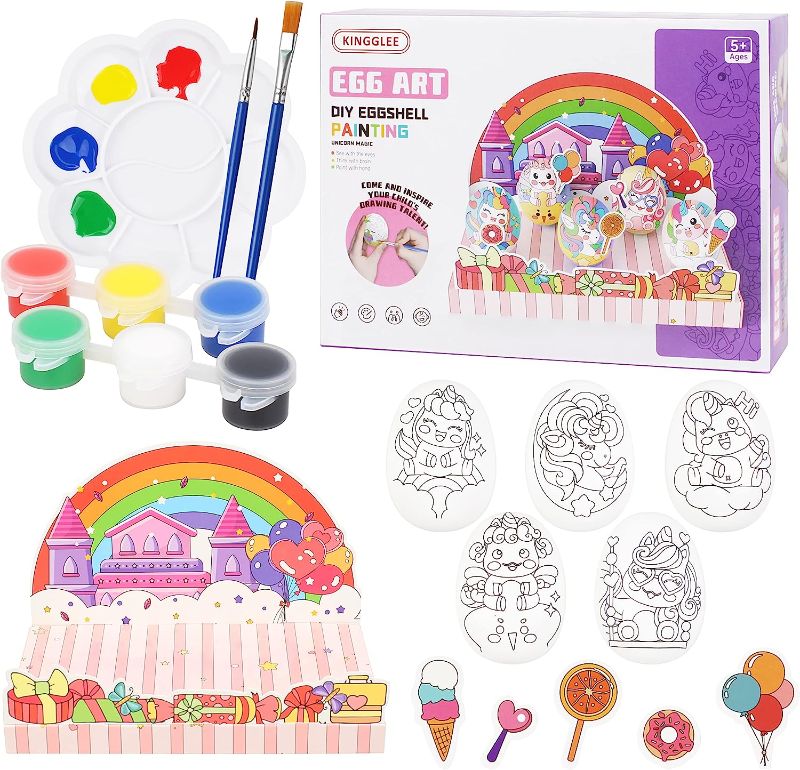 Photo 1 of Eggs Painting Kit Easter Decorating Toys Art and Crafts for Kids Unicorn DIY Egg 22PCS
