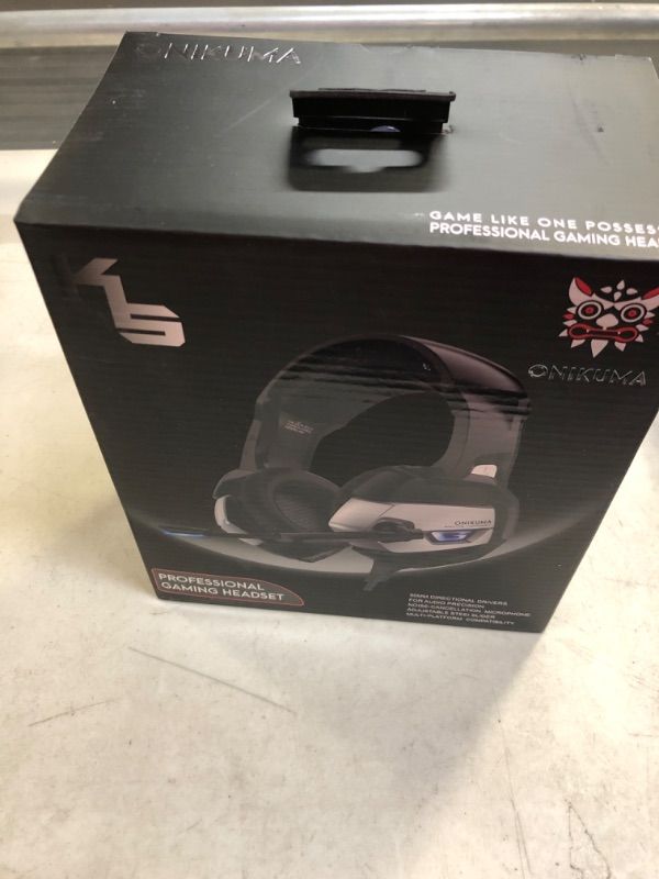 Photo 2 of ONIKUMA K5 Gaming Headset, Noise-Canceling over-Ear Headphones with Mic and LED, Surround Sound Stereo Wired Gaming Headset Compatible PS4, PS5, Xbox One, PC , Nintendo Switch
