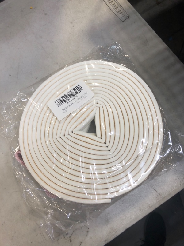 Photo 2 of 20m?66 Feet?Door Weather Stripping Self Adhesive Foam for Doors and Windows?Collision Avoidance Rubber Seal Strip?Soundproof Seal Weatherstrip Gap Blocker 2 Pack Total 66 Feet Long (White)
