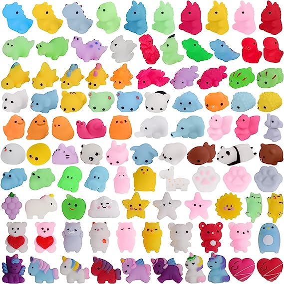 Photo 1 of 100Pcs Mochi Squishy Toys Party Favors for Kids, Kawaii Squishies Bulk Stress Reliever Toys Animal Squishies - Perfect as Easter Egg Stuffers and Easter Egg Fillers Classroom Prizes Birthday Gift
