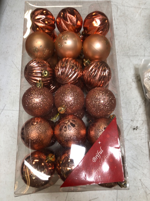 Photo 2 of 2.36" Christmas Ball Ornaments 36 Pcs Christmas Tree Decorations Set Shatterproof Small Rose Gold Christmas Ornaments Balls with Hanging Loop for Holiday Party Wreath Xmas Tree Decor
