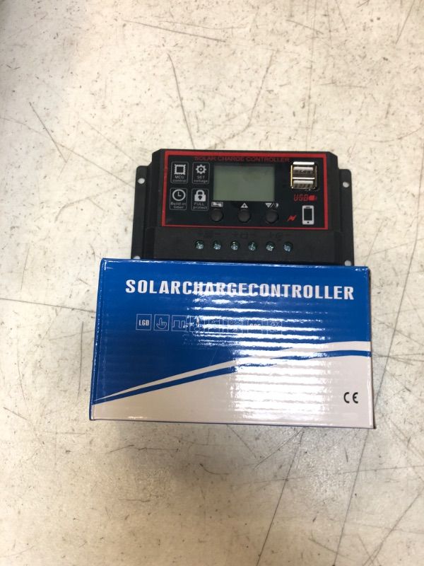 Photo 2 of [Upgraded] 30A Solar Charge Controller, Black Solar Panel Battery Intelligent Regulator with Dual USB Port 12V/24V PWM Auto Paremeter Adjustable LCD Display (30a)
