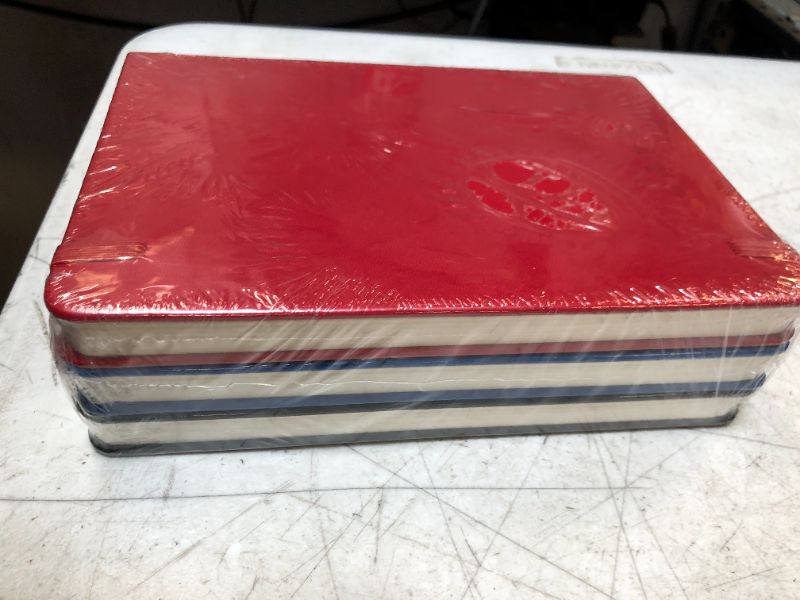 Photo 1 of Hardcover Leather Notebook Classic Ruled Hard Cover,Premium Thick Paper Faux Leather for Journaling Writing Note Taking Diary & Planner(3pcs,Red & Black & Blue), 8.35x5.7x0.78''