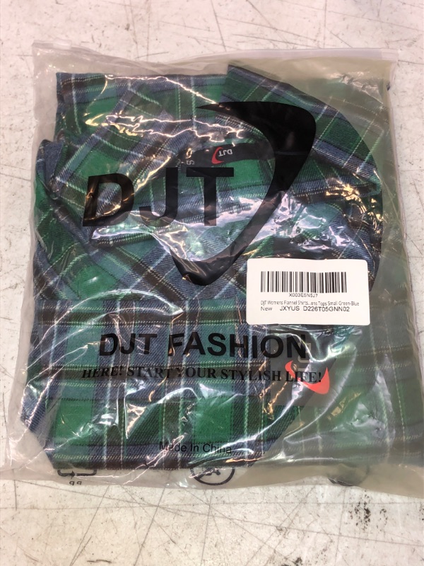 Photo 1 of DJT WOMENS FLANNEL SHIRTS (GREEN-BLUE, S)