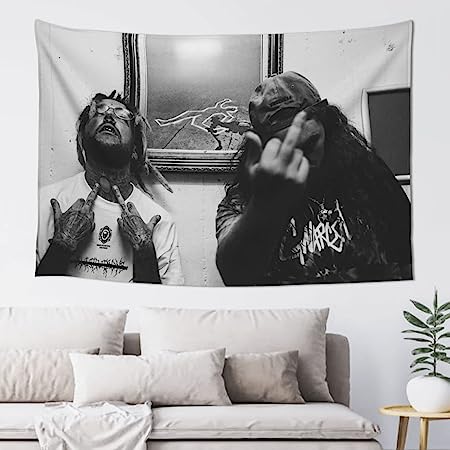 Photo 1 of Zeldarray Suicide Music Theme Boys Tapestry Music Wall Tapestry Backdrop Poster Tapestries For Bedroom Birthday Party Decoration One Size Black
