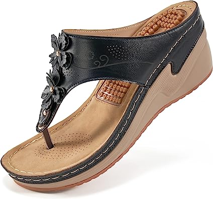 Photo 1 of Ablanczoom Women's Sandals Comfortable Flip Flops for Women with Arch Support Thong Wedge Shoes Summer Casual Platform Sandal (SIZE 8.5)
