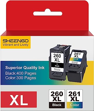 Photo 1 of 260XL and 261XL Ink Cartridges Replacements for Canon 260 and 261 Ink Cartridges Work for PIXMA G7020 TR7020 TR7020a TS6420 TS6420a TS5320 All-in-One Wireless Printers ( 2 Pack, 1 Black&1 Tri-Color)
